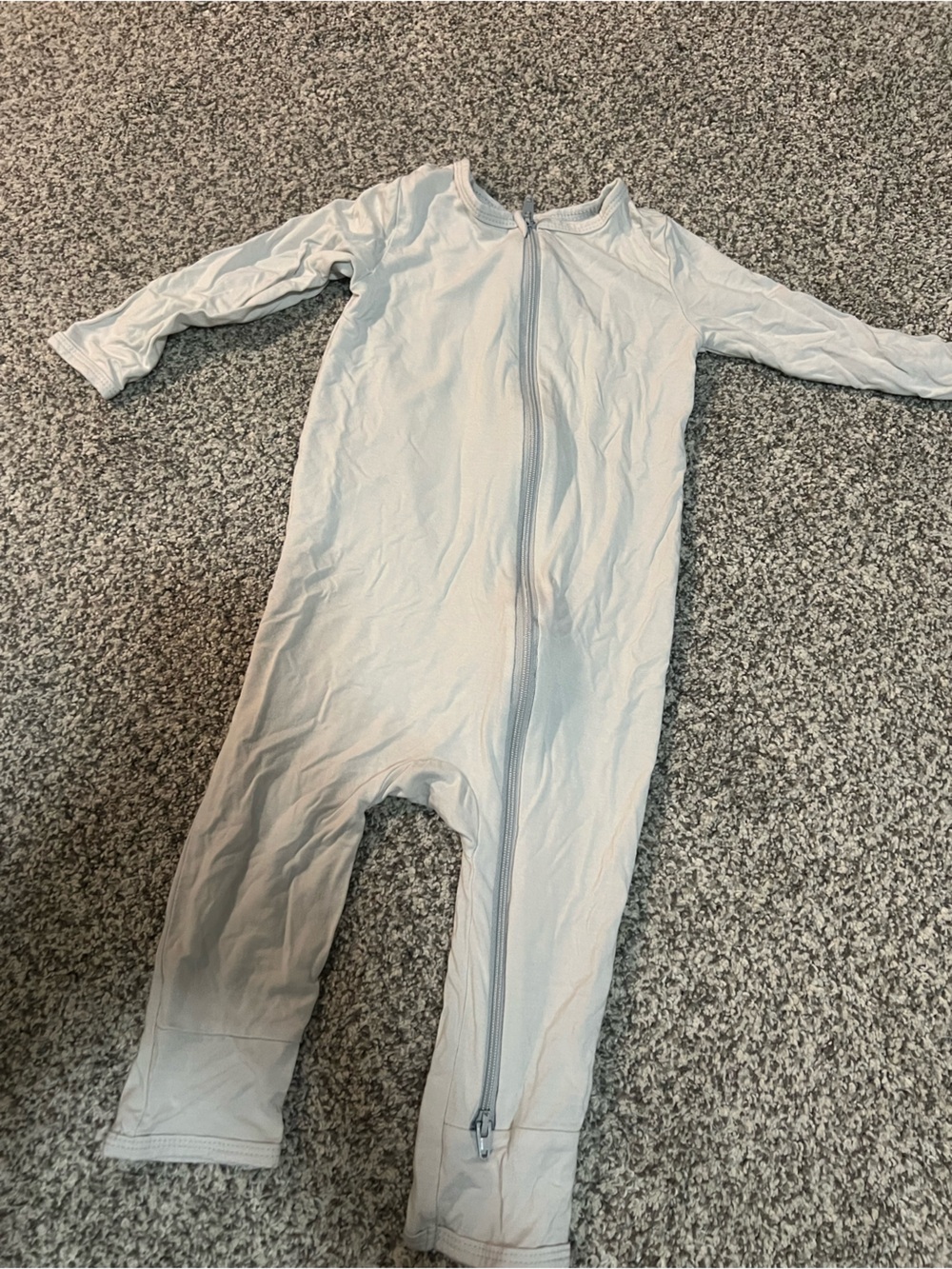 Bamboo light gray One-Piece Zippered PJ
